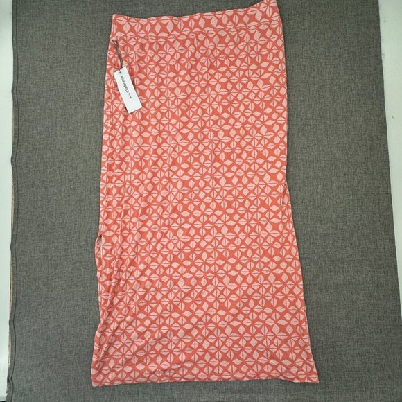 New! Liz Claiborne Skirt Large Rayon & Spandex Elastic Waist Coral Geo‎ MSRP $37 - Picture 9 of 10